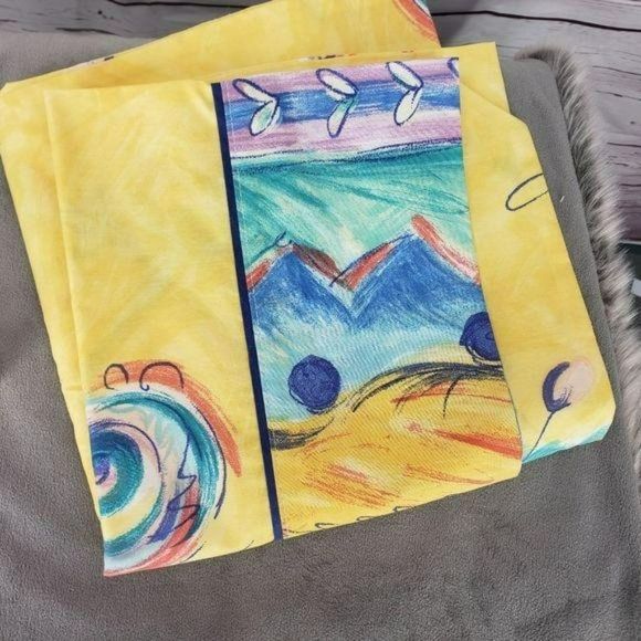 Abstract Yellow 2 Piece king vtg New Pillowcases - Picture 6 of 11